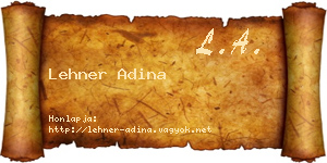 Lehner Adina névjegykártya